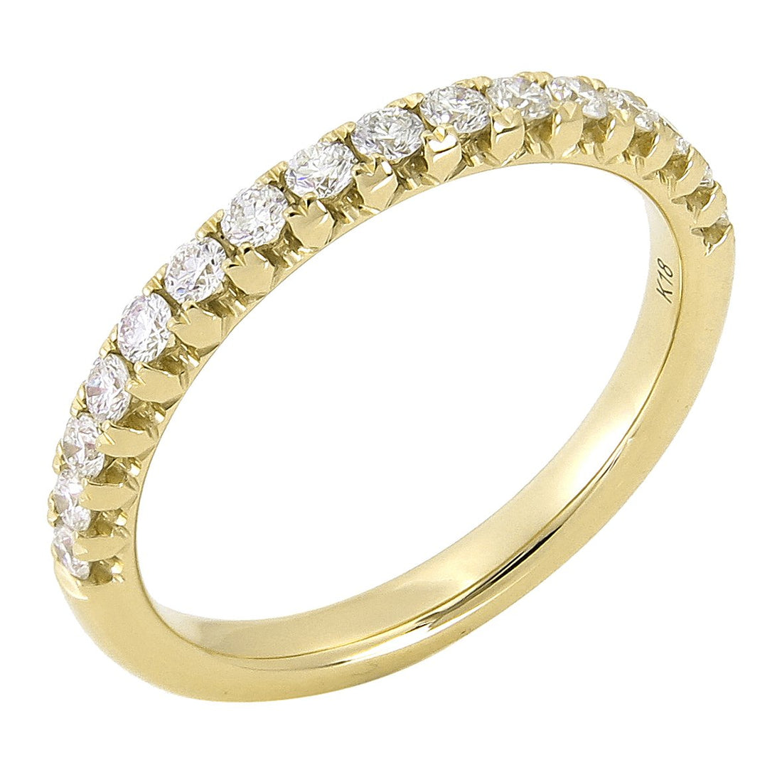 18kt Yellow Gold Diamond Half-way Band