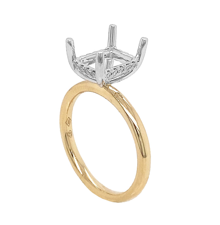 18kt Yellow Gold Diamond Semi-mount