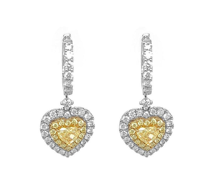 18kt White And Yellow Gold Diamond Earrings