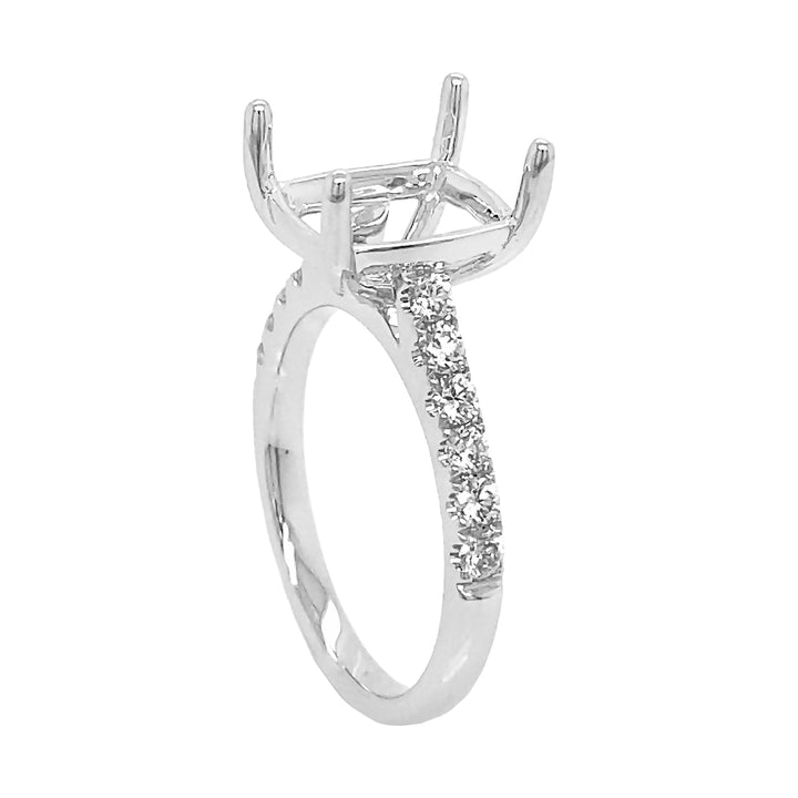 18kt White Gold Diamond Semi Mount