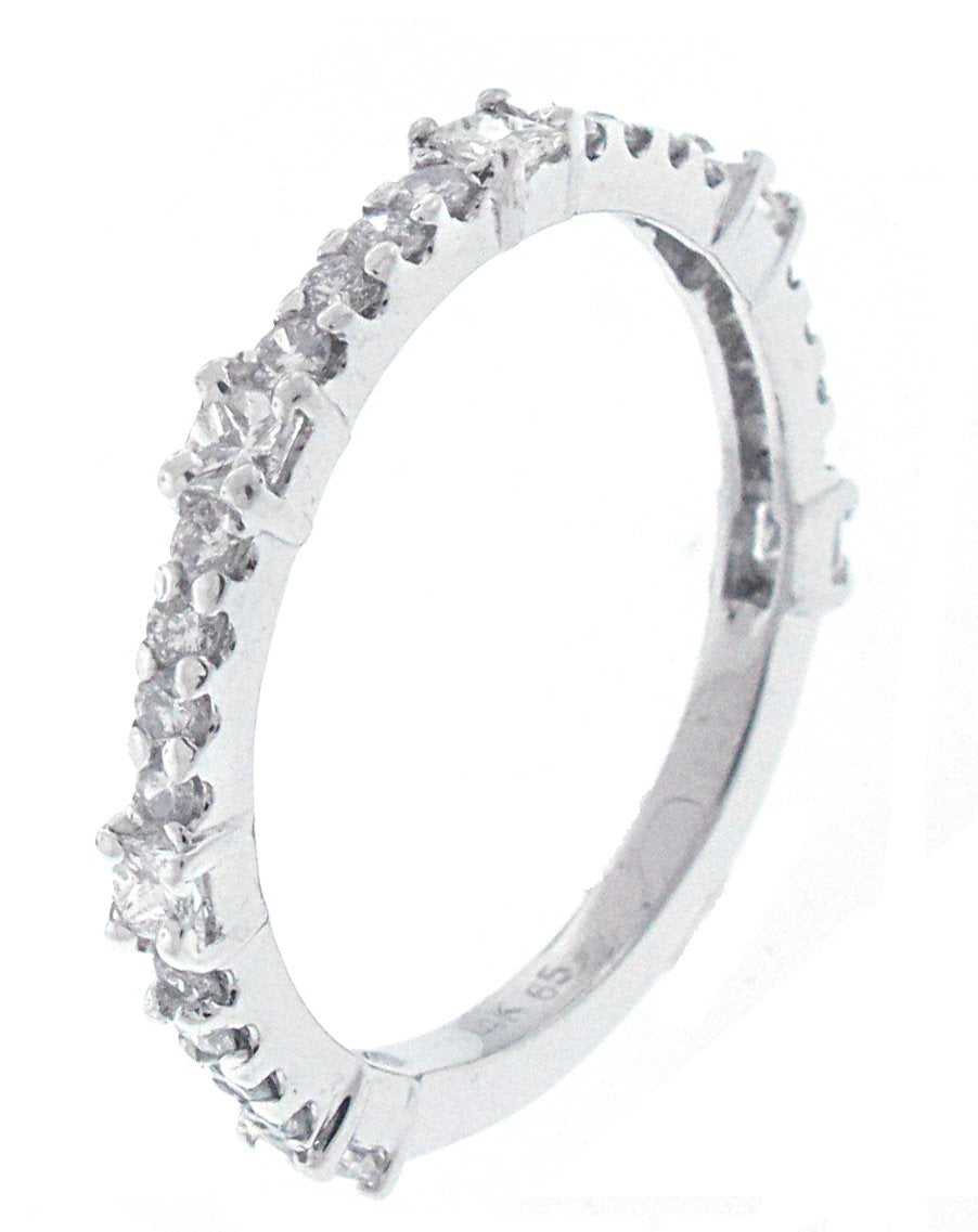 14kt White Gold Diamond Half Way Band
