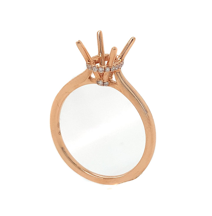 18kt Rose Gold Diamond Semi-mount