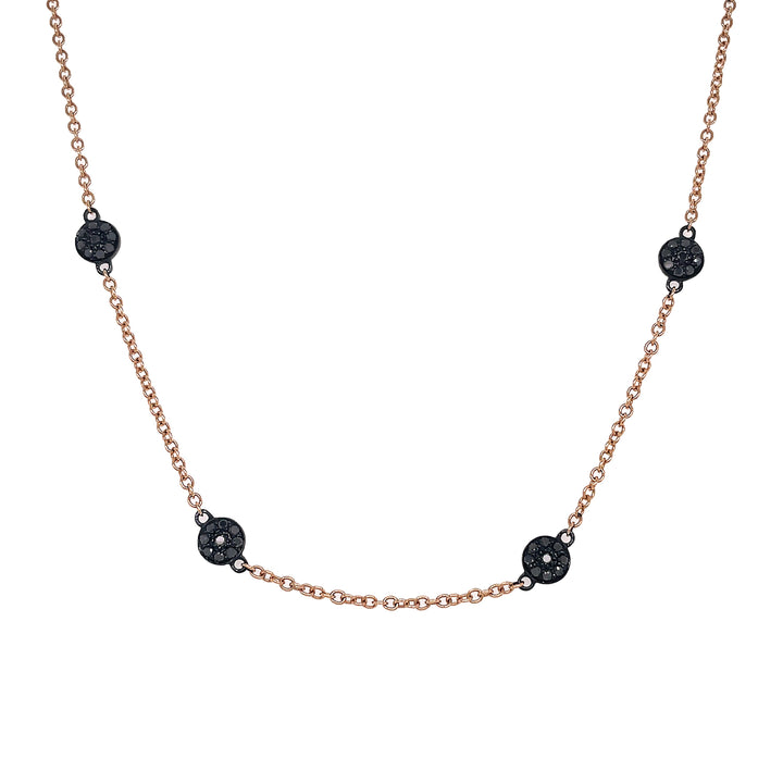 18kt Rose and Black Gold  Diamond By The Inch Necklace