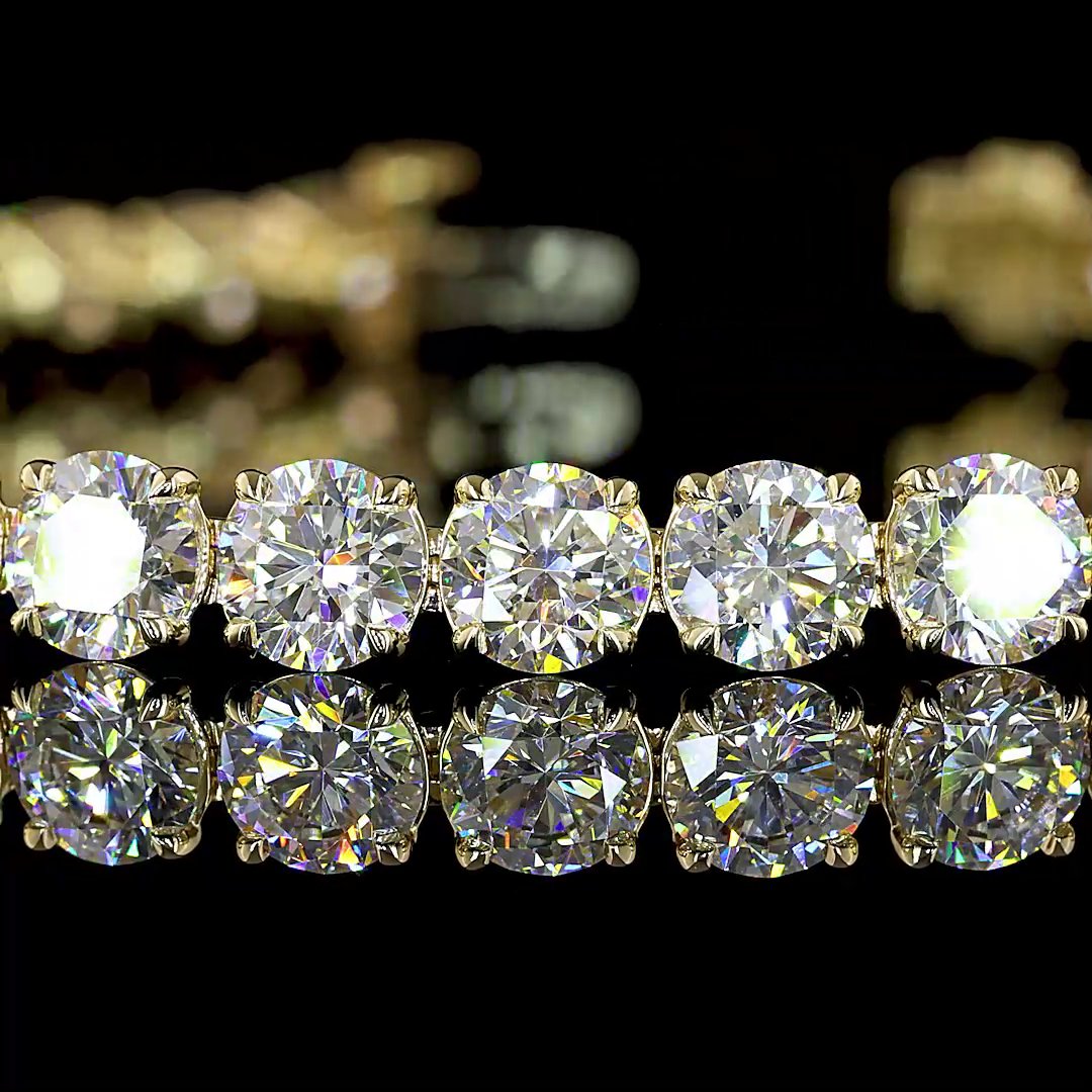 14kt Yellow Gold Lab Diamond Tennis Bracelet