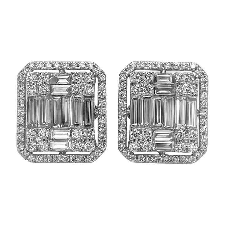18kt White Gold Diamond Earrings