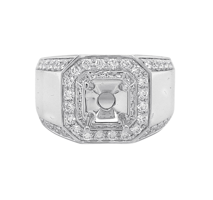 18kt White Gold Diamond Semi Mount