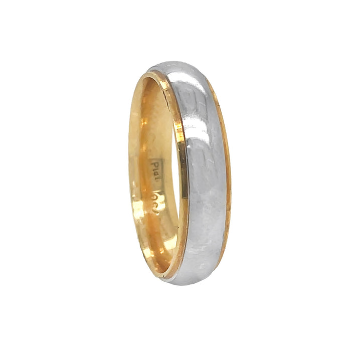Platinum And 18kt Yellow Gold Men's Wedding Band