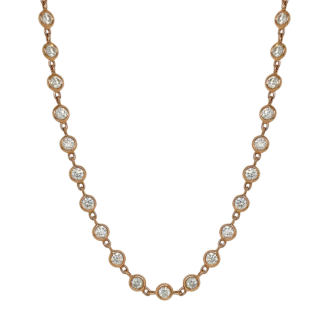 18kt Rose Gold Diamond By The Inch Necklace
