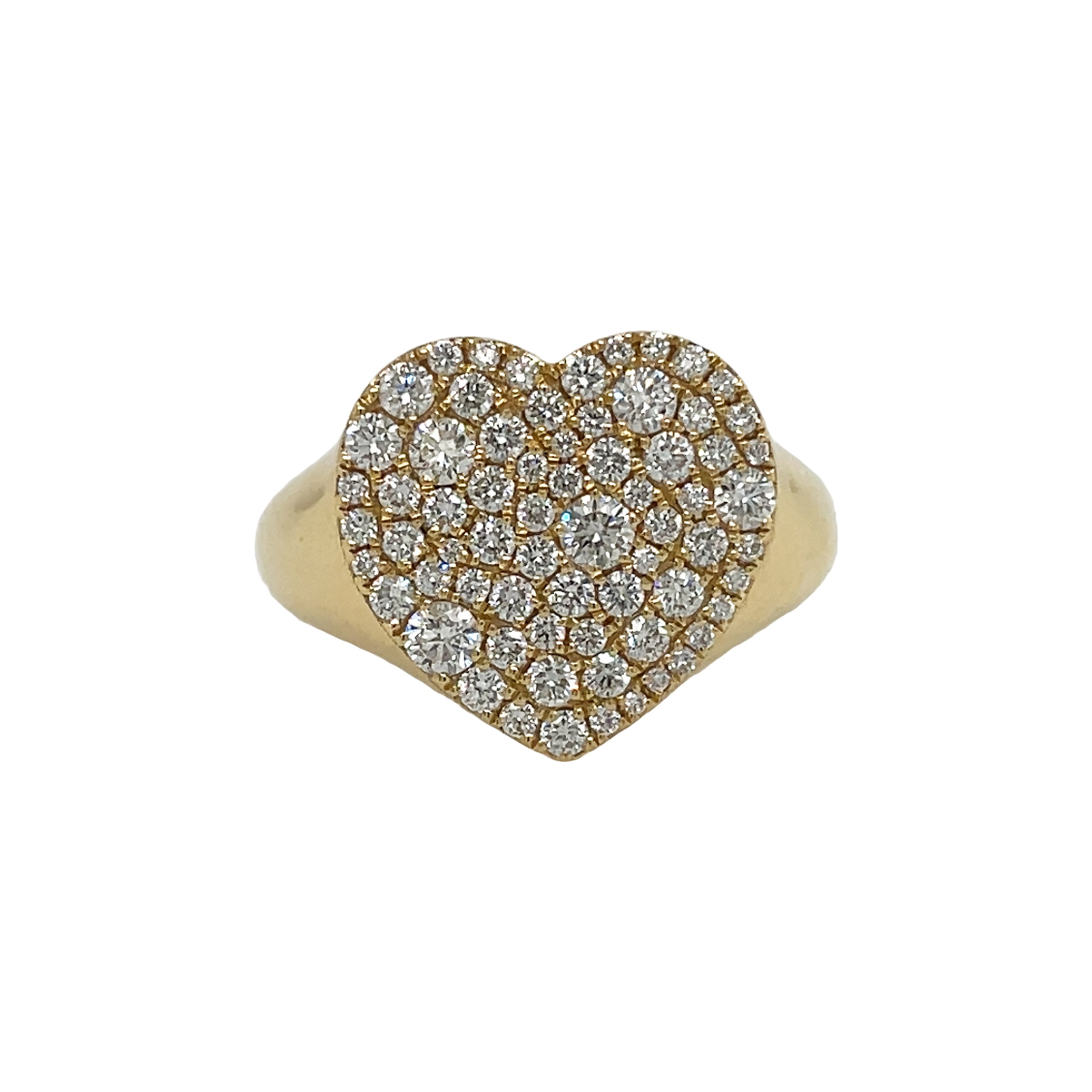 18kt Yellow Gold Diamond Heart Shaped Ring