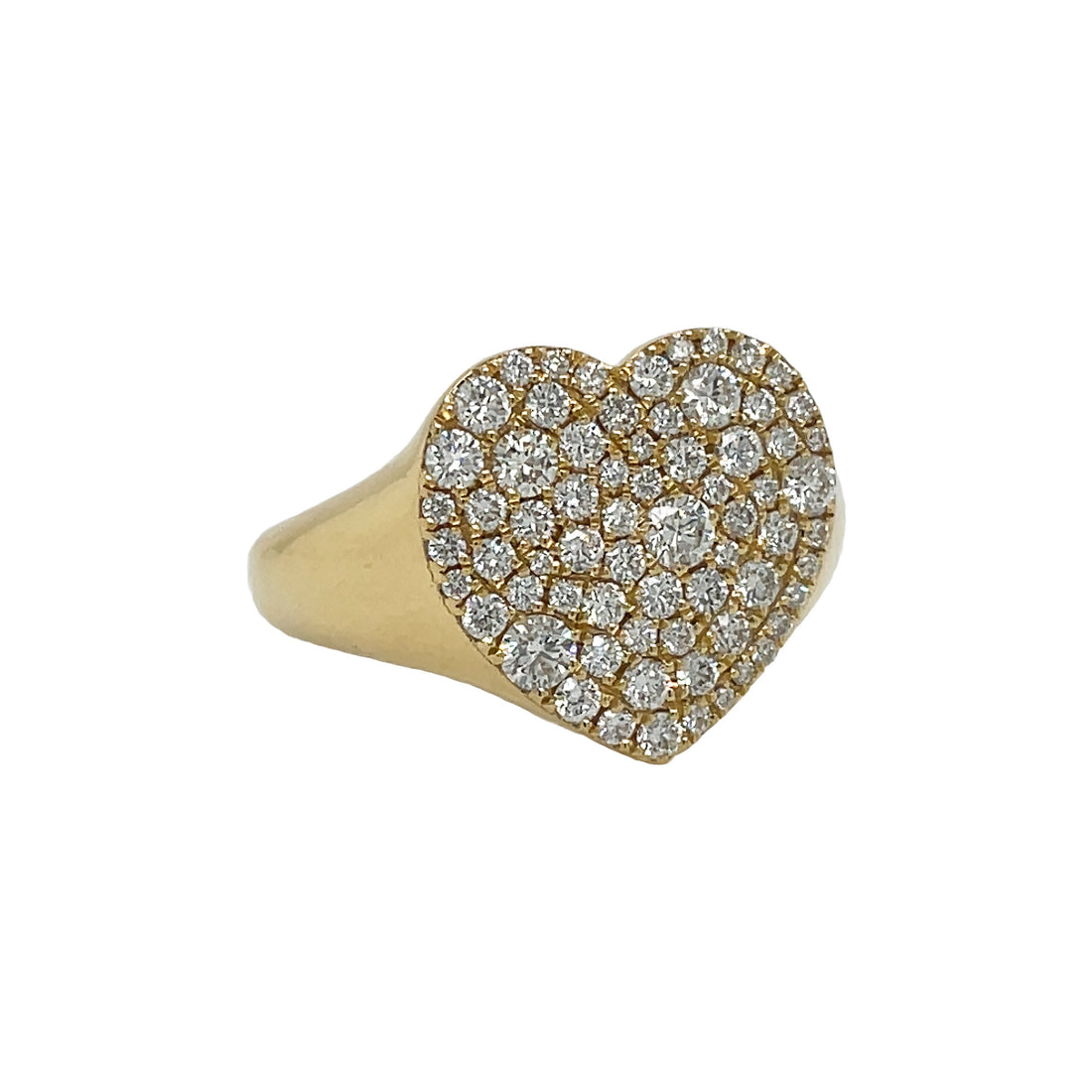 18kt Yellow Gold Diamond Heart Shaped Ring