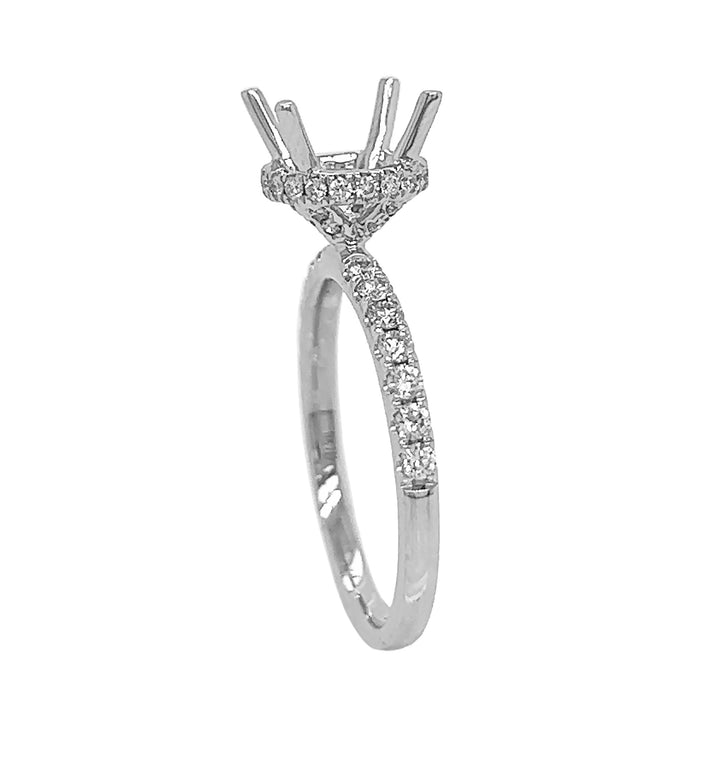18kt White Gold Diamond Semi Mount