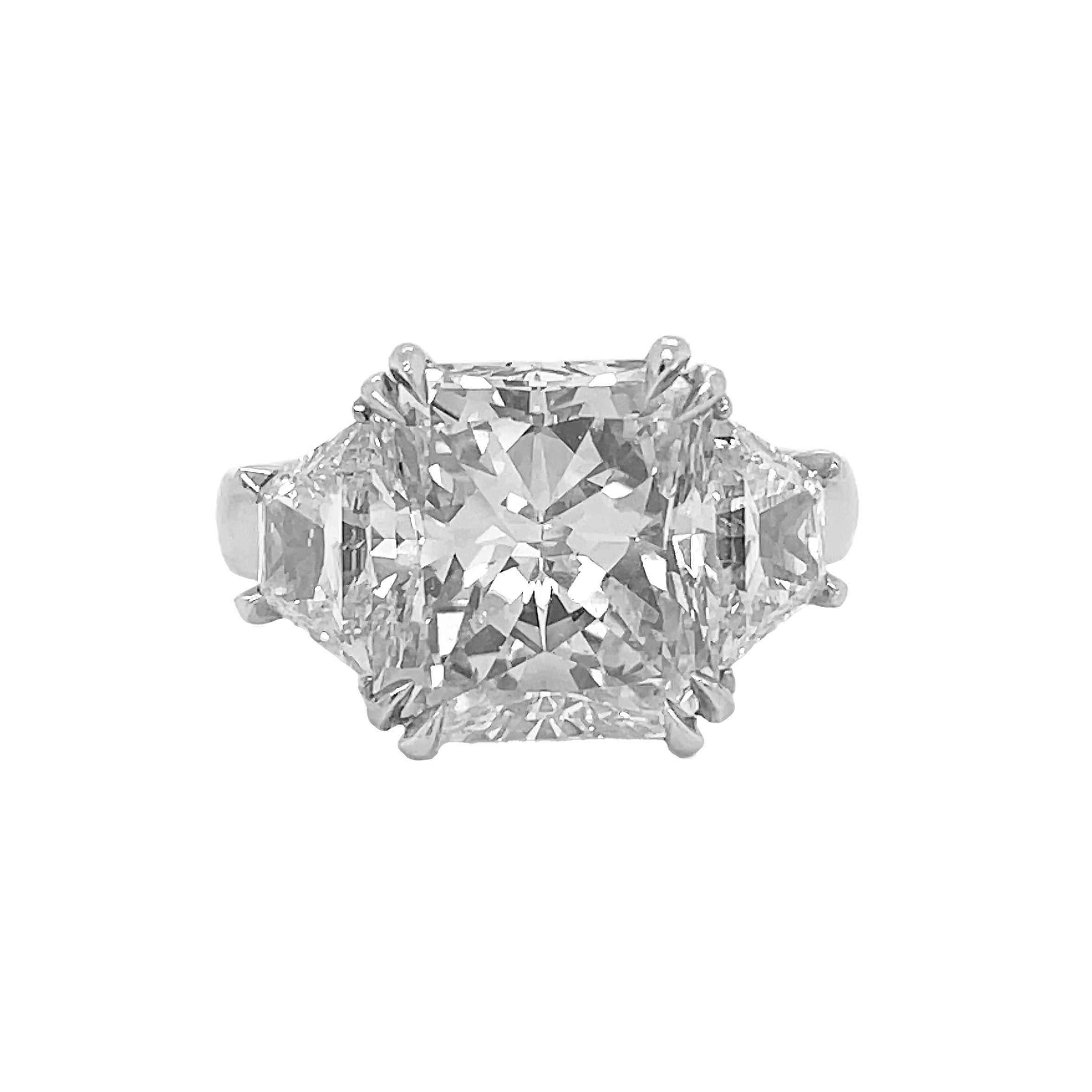 Platinum Diamond Radiant Cut Engagement Ring(Without Center Stone)