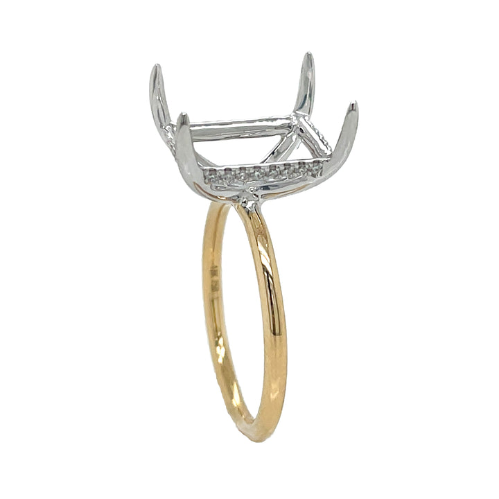 18kt Yellow and White Gold Diamond Semi-mount