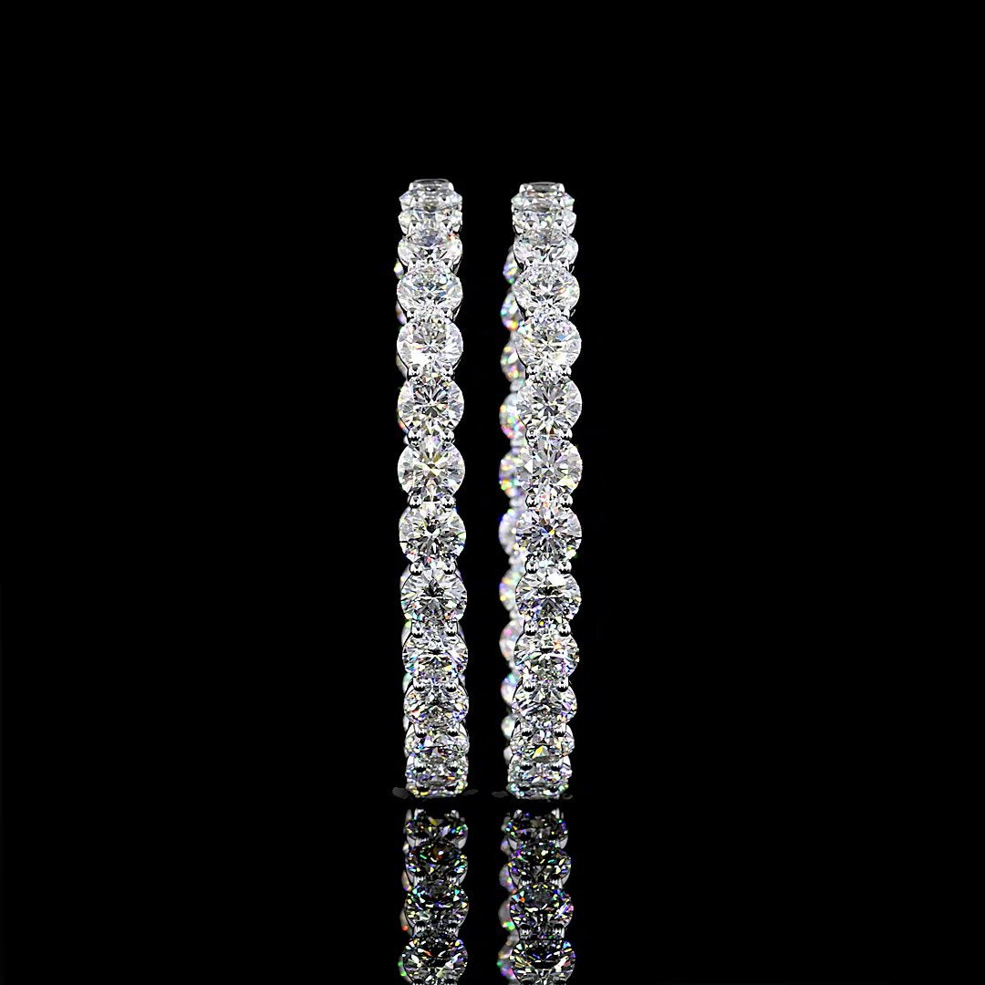 14kt White Gold Lab Diamond Hoops
