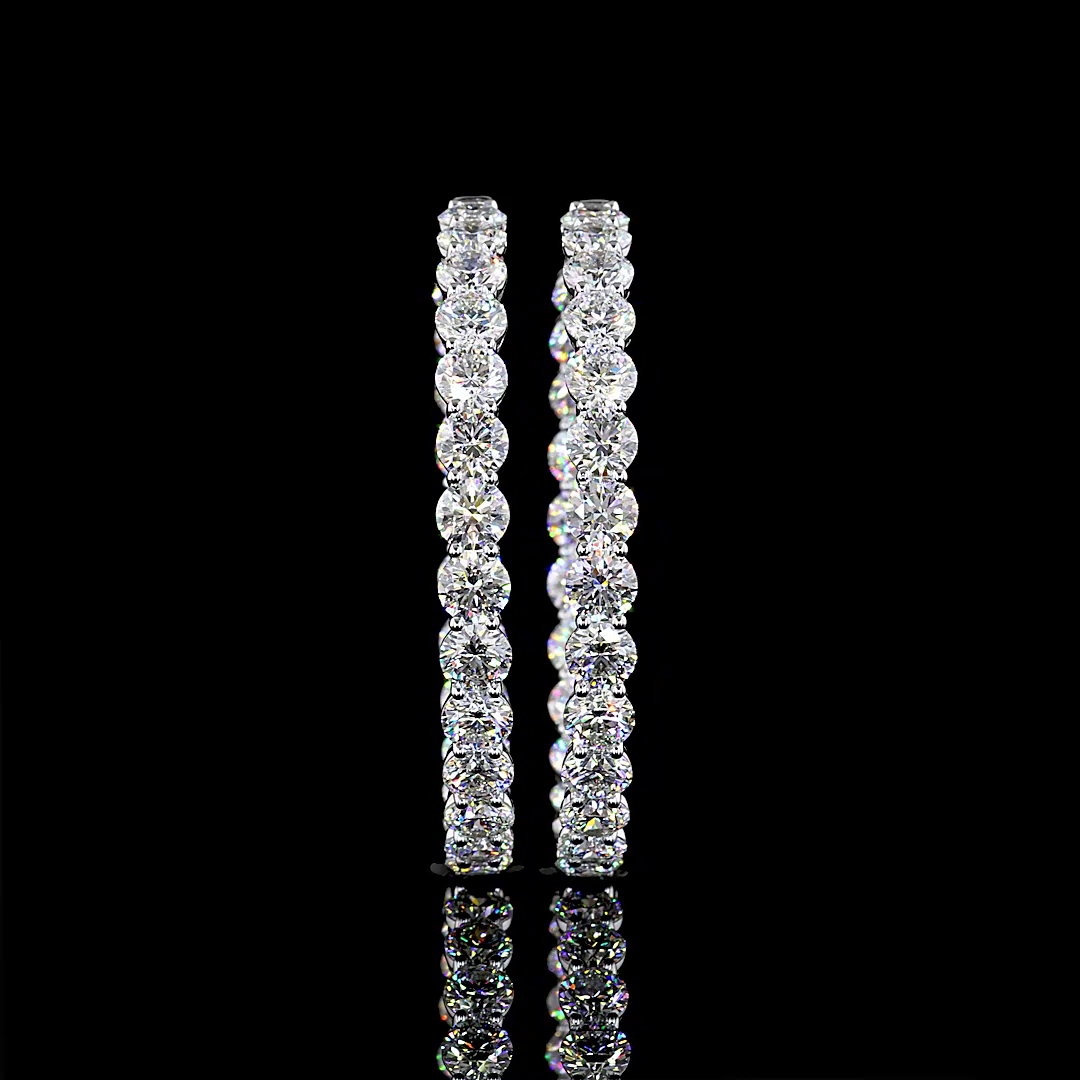 14kt White Gold Lab Diamond Hoops