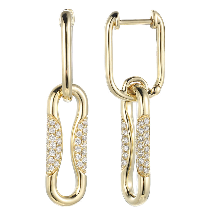 18kt Yellow Gold Diamond link Earrings