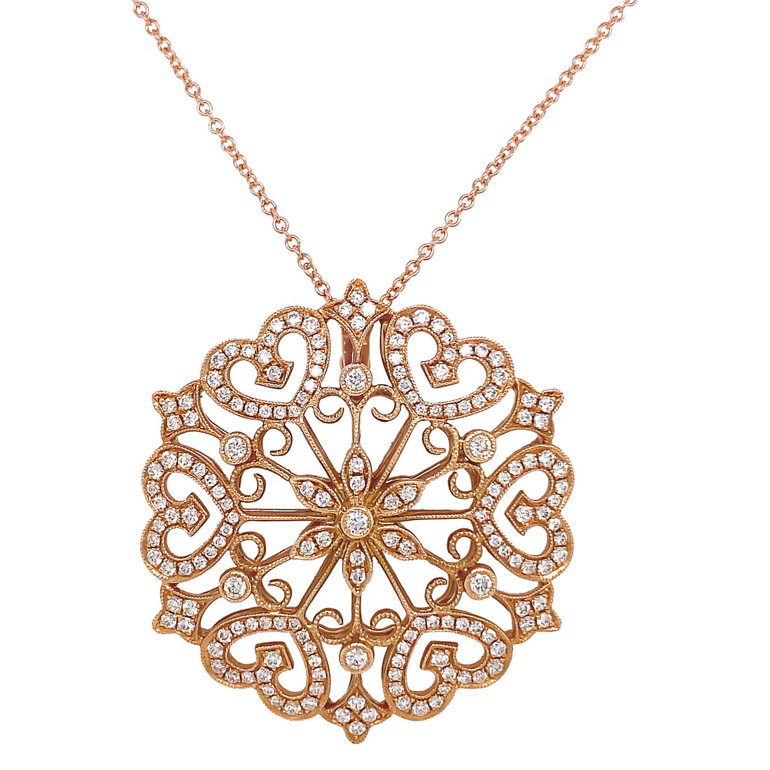 18kt Rose Gold Diamond Pendant