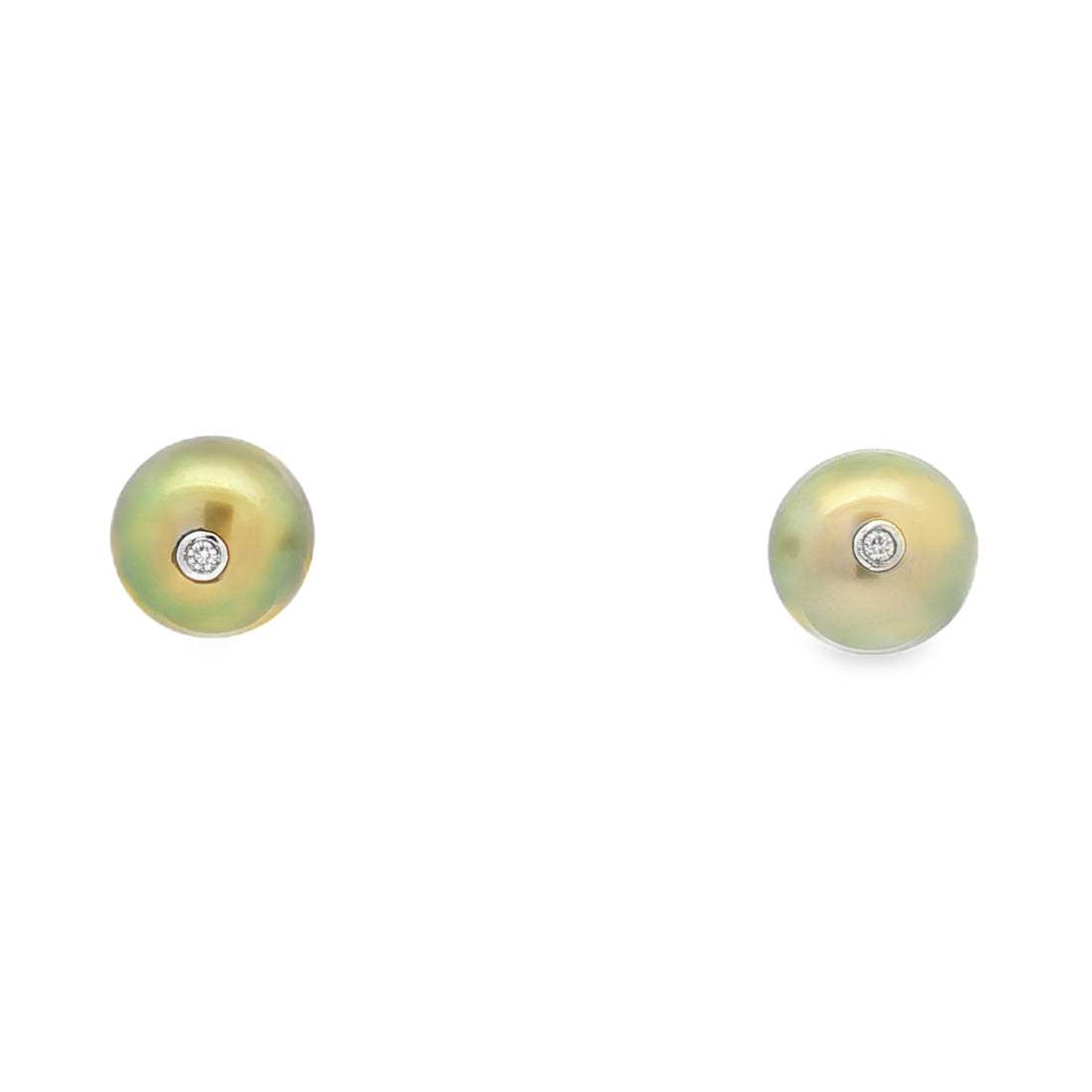 18kt Yellow And White Gold Diamond And Pearl Earrings