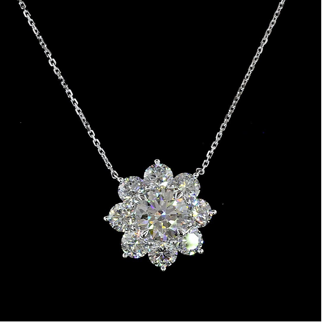 14kt White Gold Lab Diamond Pendant