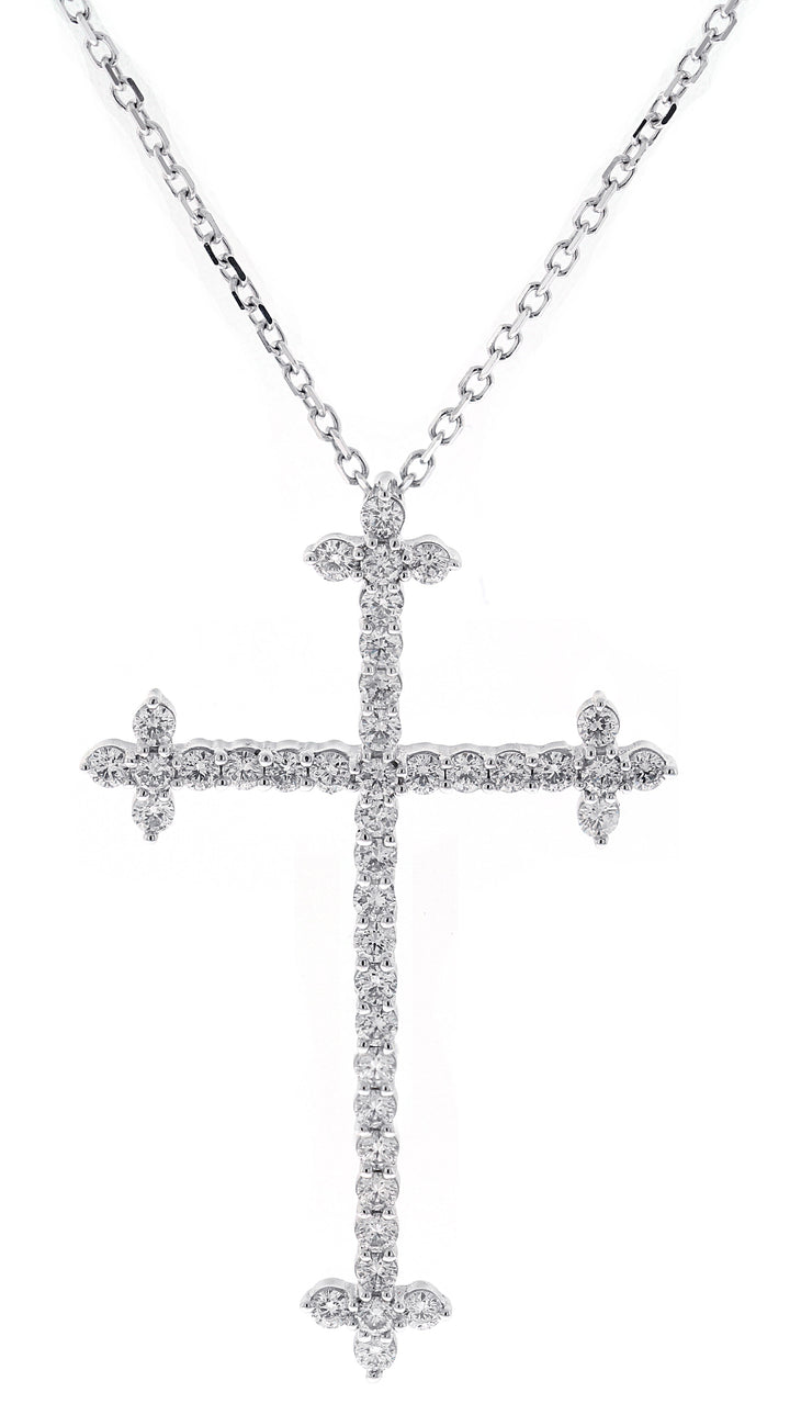 18kt White Gold Diamond Cross