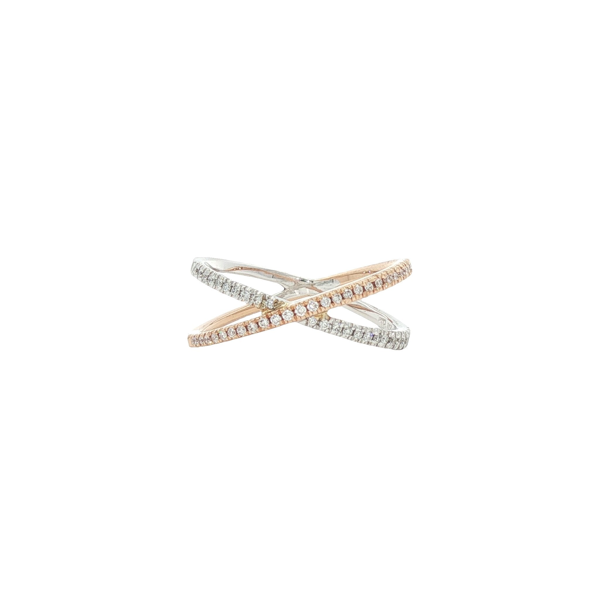18kt Rose And White Gold Diamond Ring