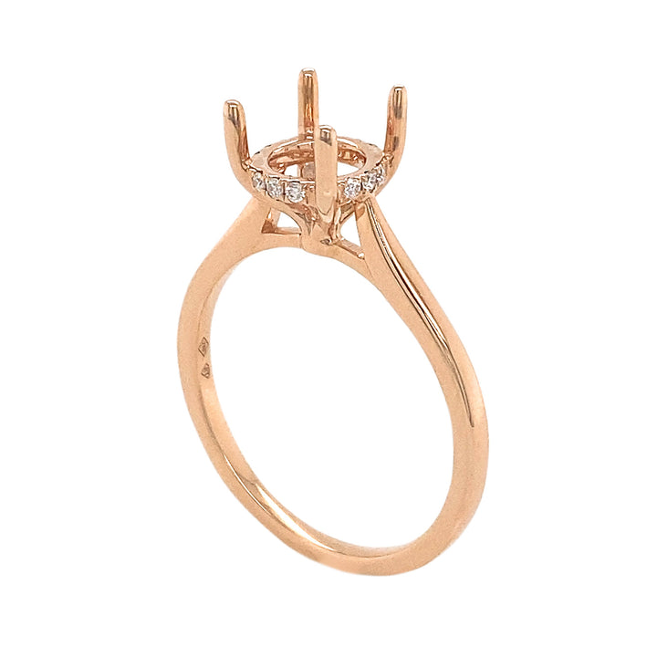 18kt Rose Gold Diamond Semi-mount