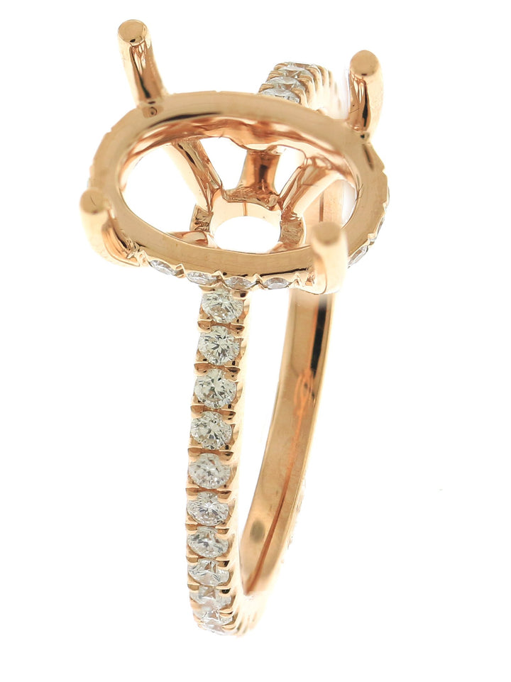 18kt Rose Gold Diamond Semi Mount