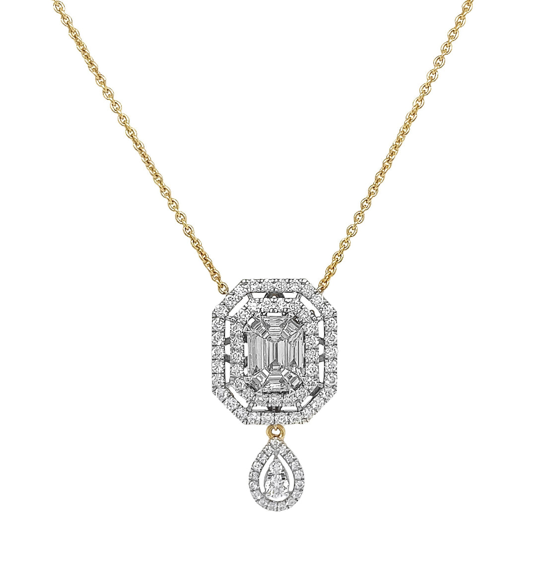 18kt Yellow and White Gold Diamond Pendant