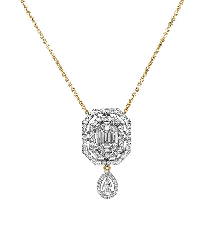 18kt Yellow and White Gold Diamond Pendant