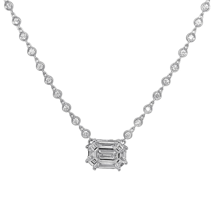 18Kt White Gold Diamonds-by-the-Inch Necklace
