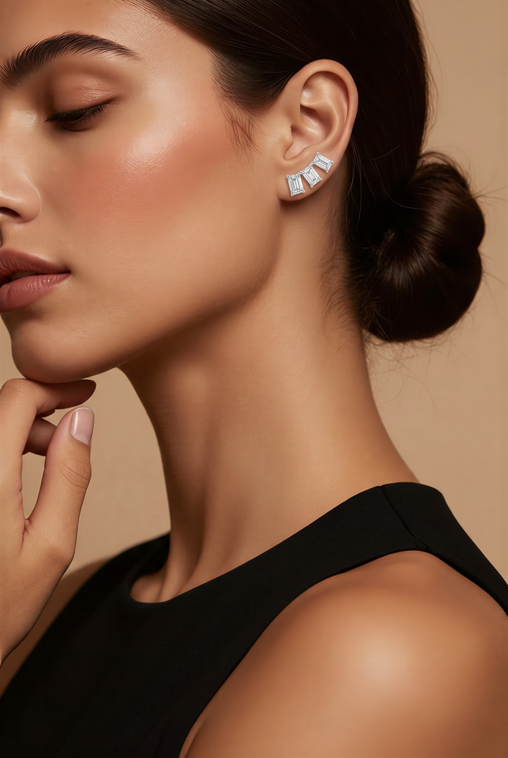 14kt White Gold Lab Diamond Earring