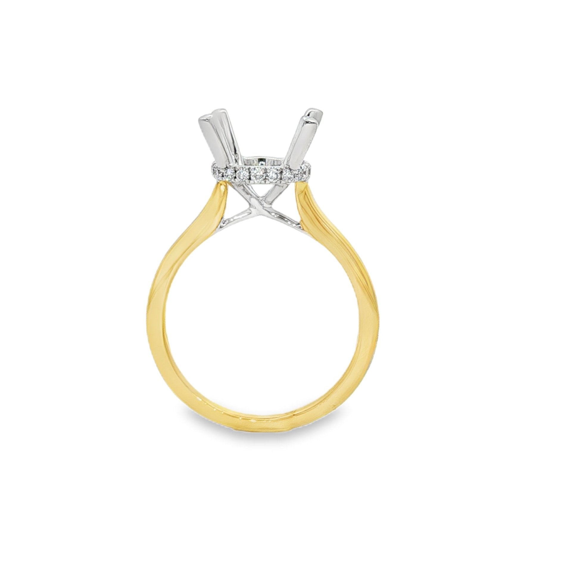 18kt Yellow And White Gold Diamond Semi-Mount