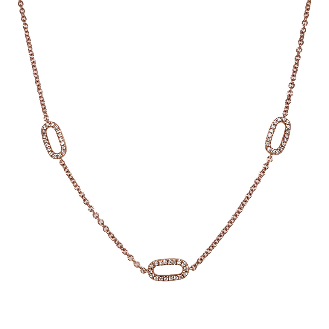 18kt Rose Gold Diamonds-by-the-inch Necklace