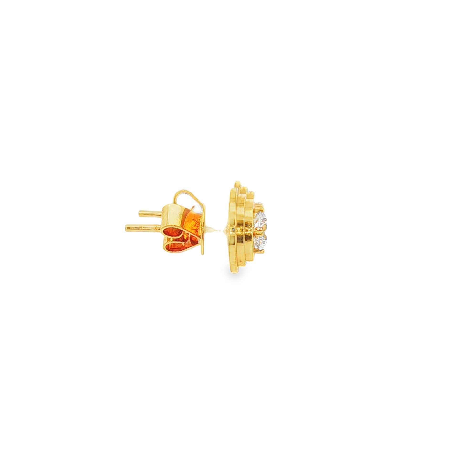 18kt Yellow Gold Diamond Earrings