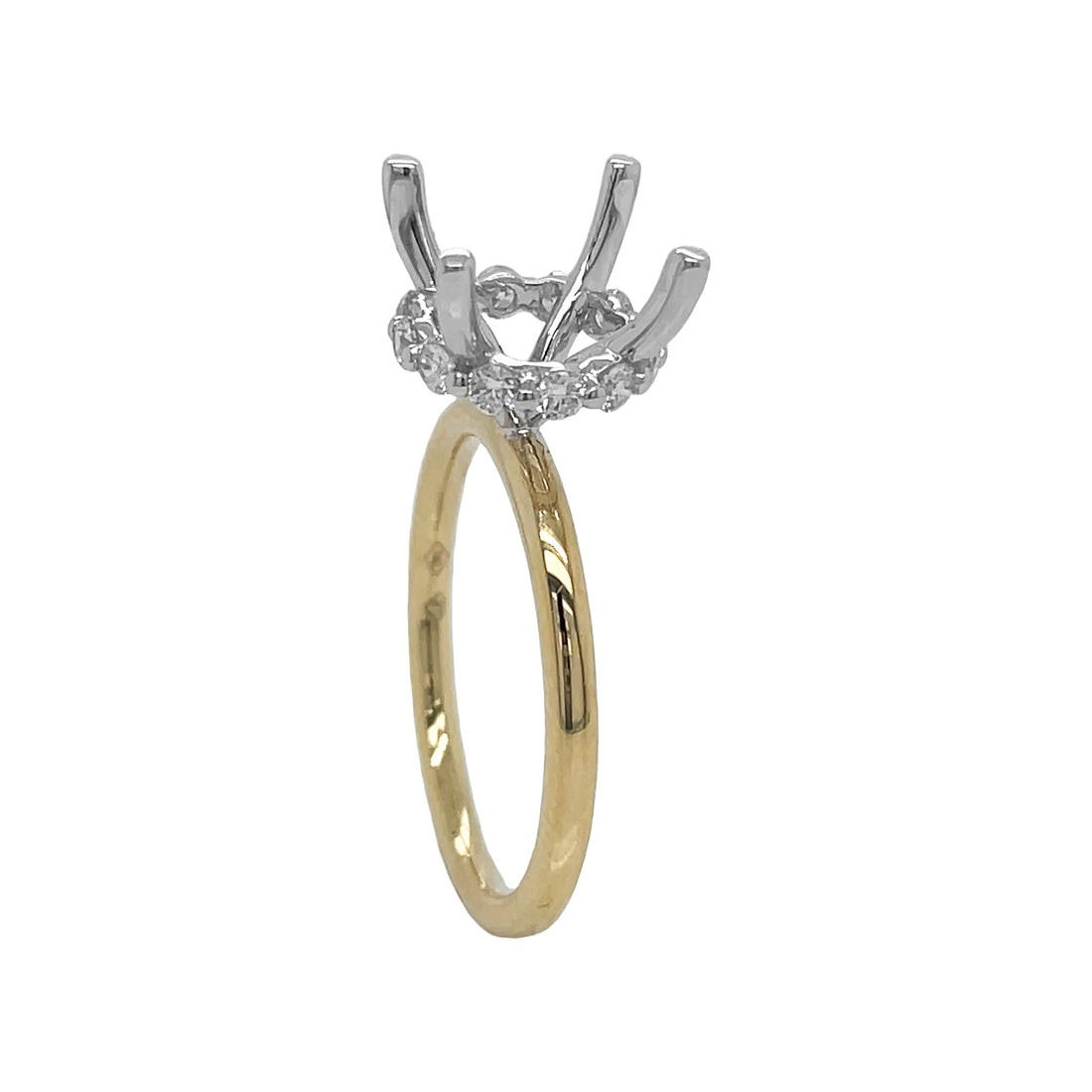 18kt Yellow and White Gold Diamond Semi-mount