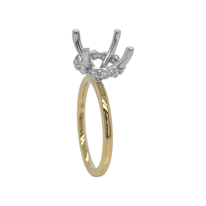 18kt Yellow and White Gold Diamond Semi-mount