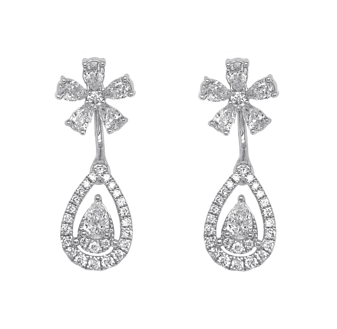 18kt White Gold Diamond Earrings