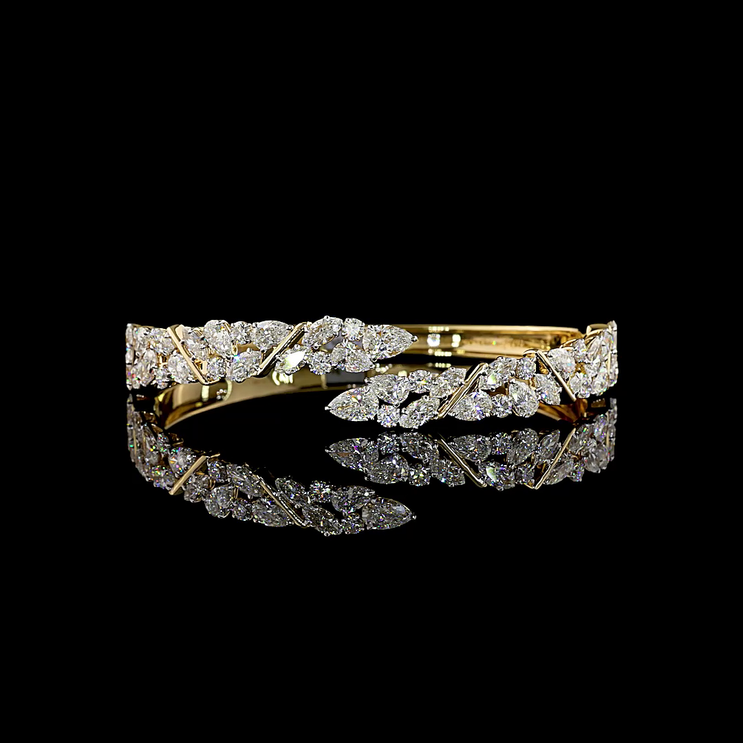 14kt Yellow Gold Lab Diamond Bangle