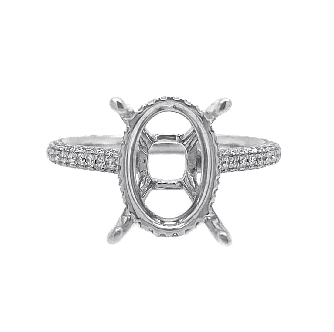 18kt White Gold Diamond Semi Mount