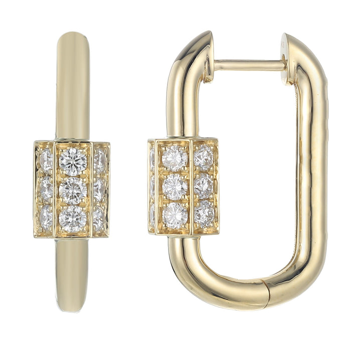 18kt Yellow Gold Diamond Huggie Earrings