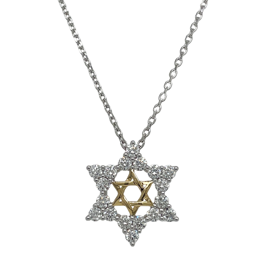 18kt White and Yellow Gold Diamond Star Pendant