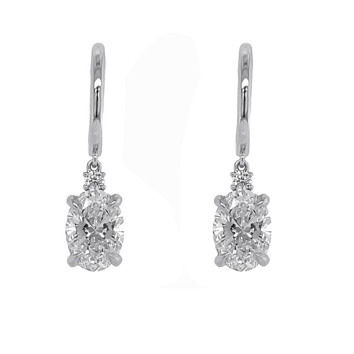 18kt Whit Gold GIA Certified Lab Diamond Dangling Earring Mount