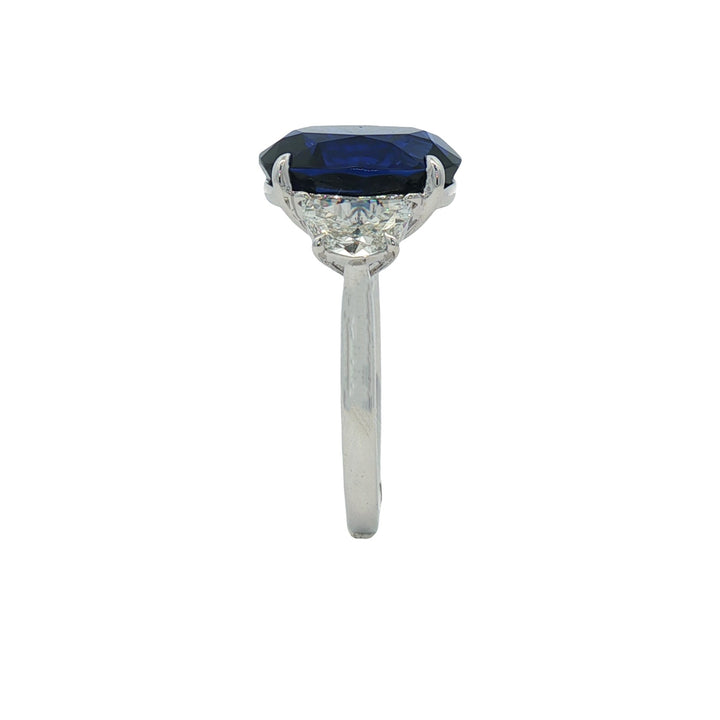 14kt White Gold Lab Diamond And Blue Sapphire Ring