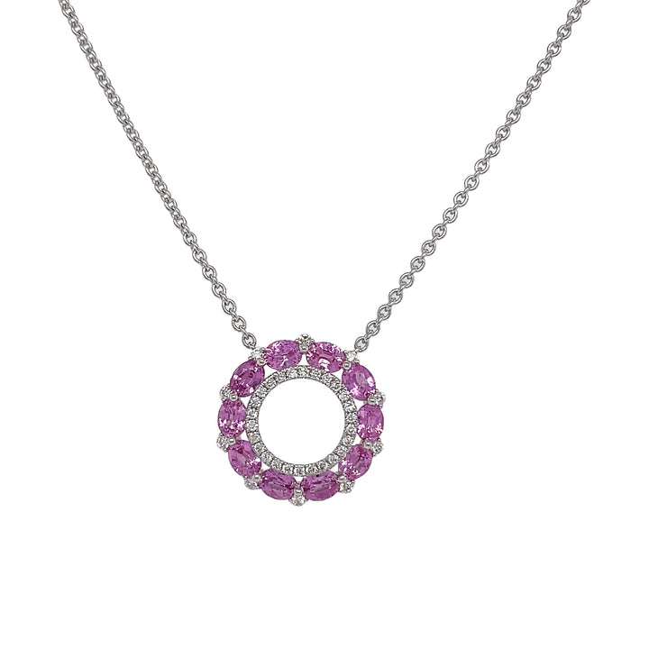 18kt White Gold Diamond and Sapphire Pendant