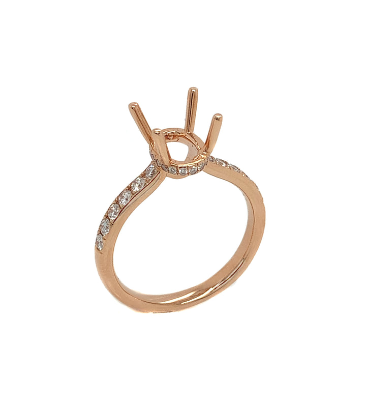 18kt Rose Gold Diamond Semi-mount