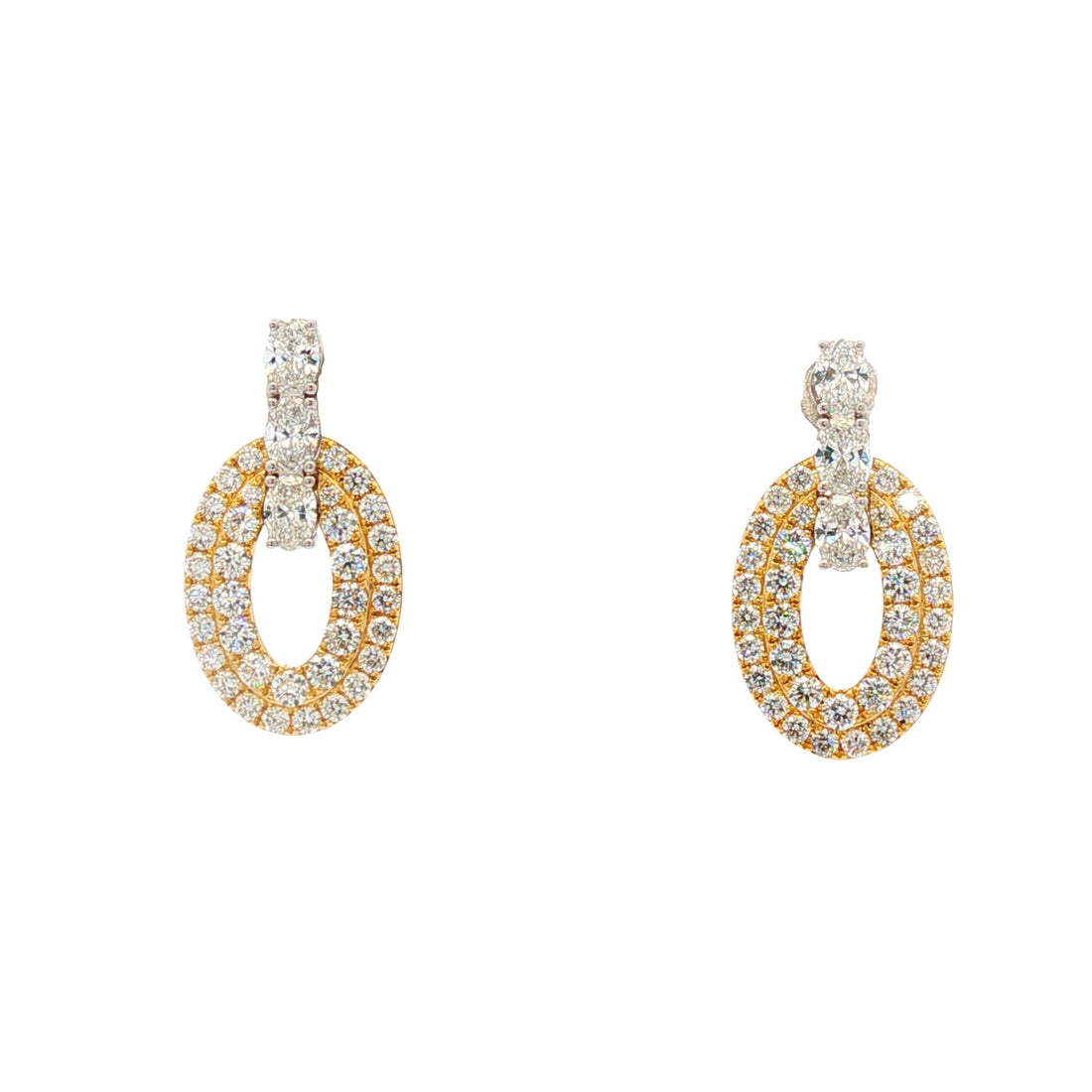 14kt Yellow And White Gold Lab Diamond Dangling Earrings