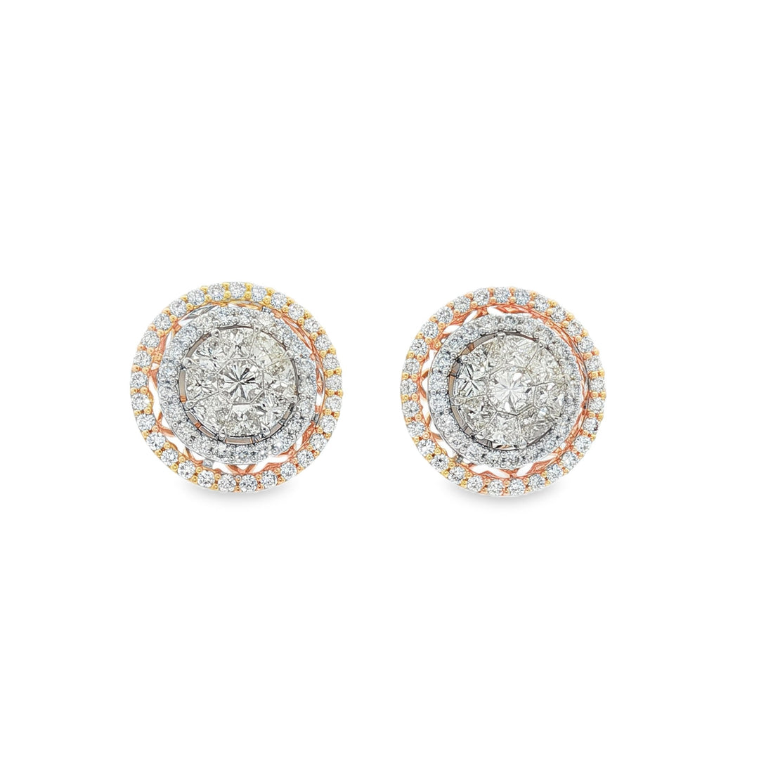 18kt Yellow And White Gold Diamond Earring