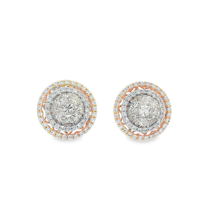 18kt Yellow And White Gold Diamond Earring