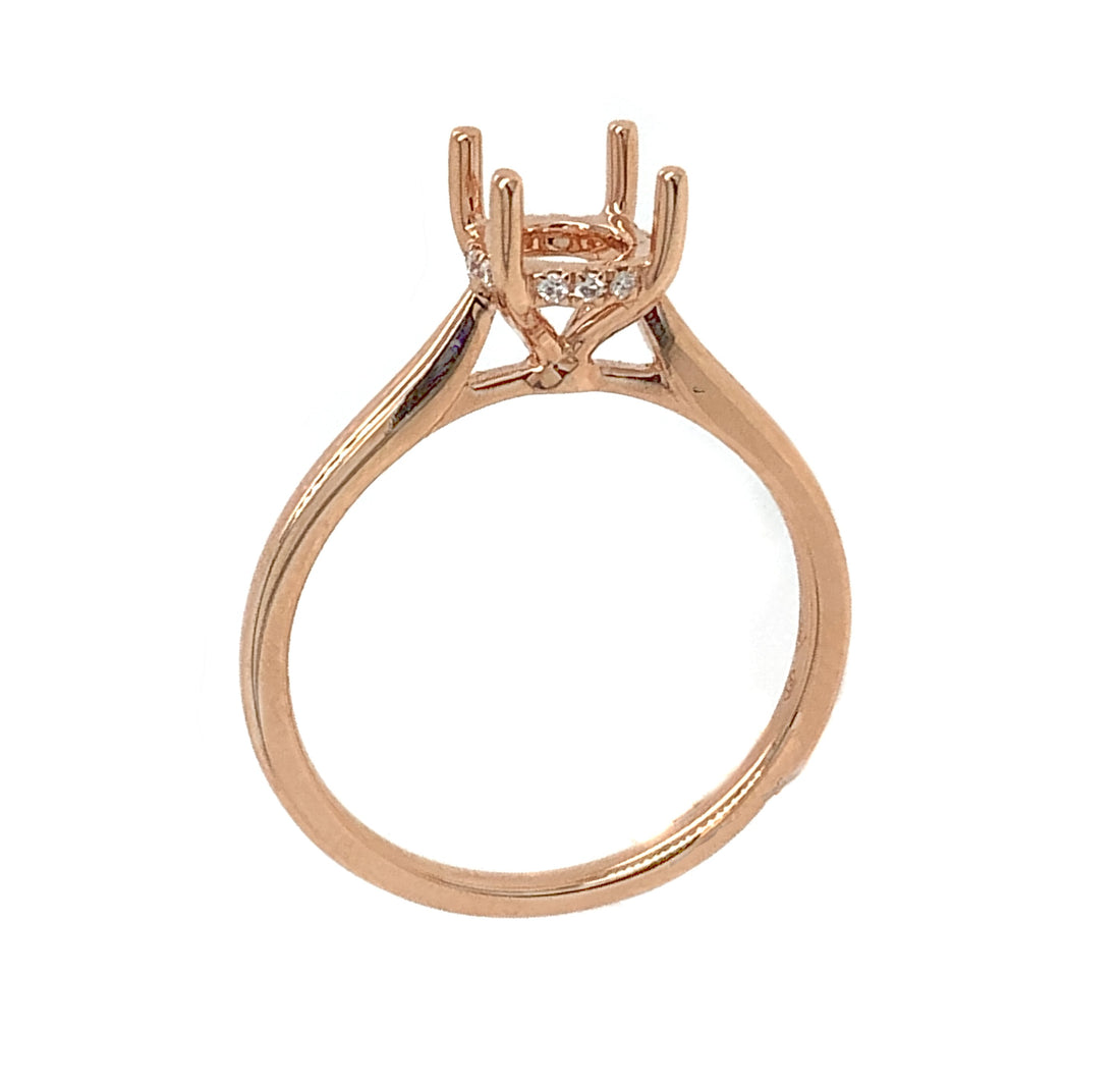 18kt Rose Gold Diamond Semi-mount