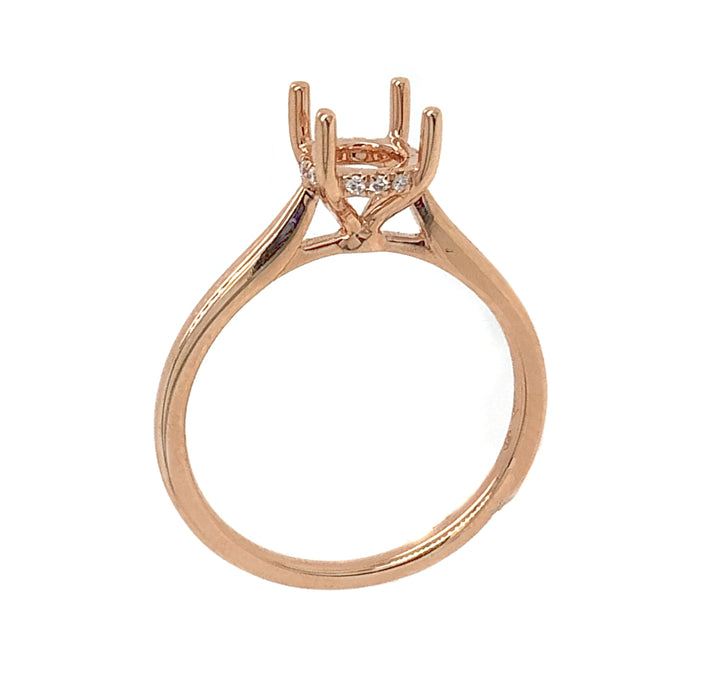 18kt Rose Gold Diamond Semi-mount